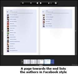 A page towards the end lists the authors in Facebook style