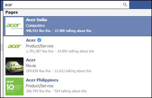 Acer Facebook Search