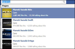 Maruti Suzuki Facebook Search